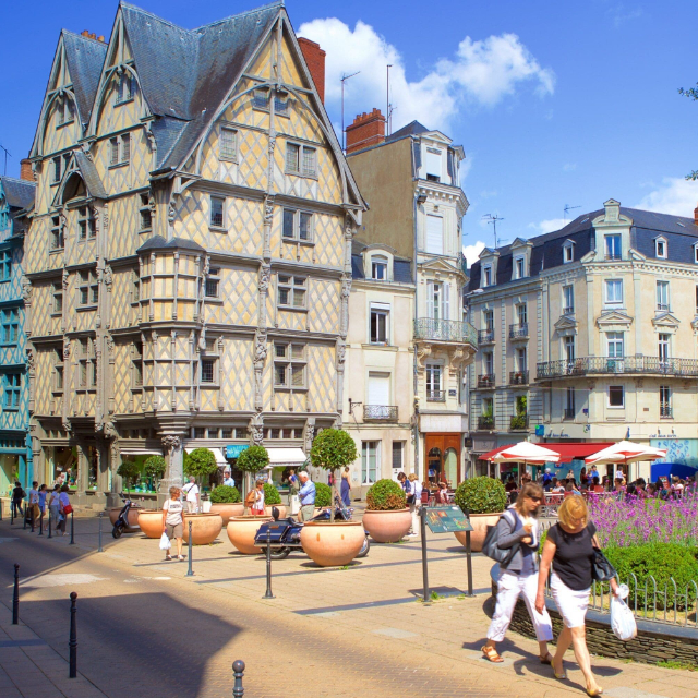 Vue du château d'Angers et des bords de Maine avec ses commerces locaux optimisés pour le référencement local avec BravoClient.